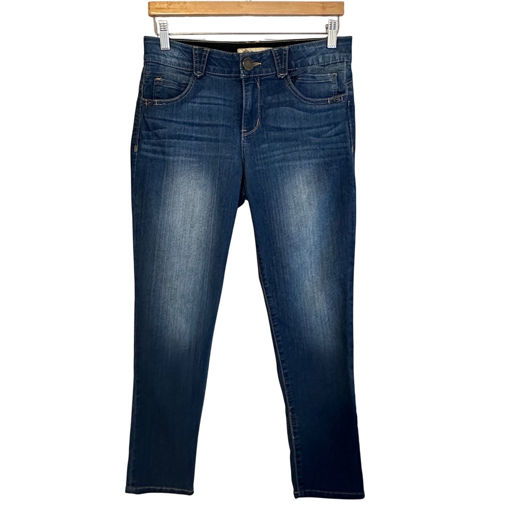 Democracy "Ab"solution Mid Rise Ankle Jeans Womens 6 Blue Denim Casual Stretch